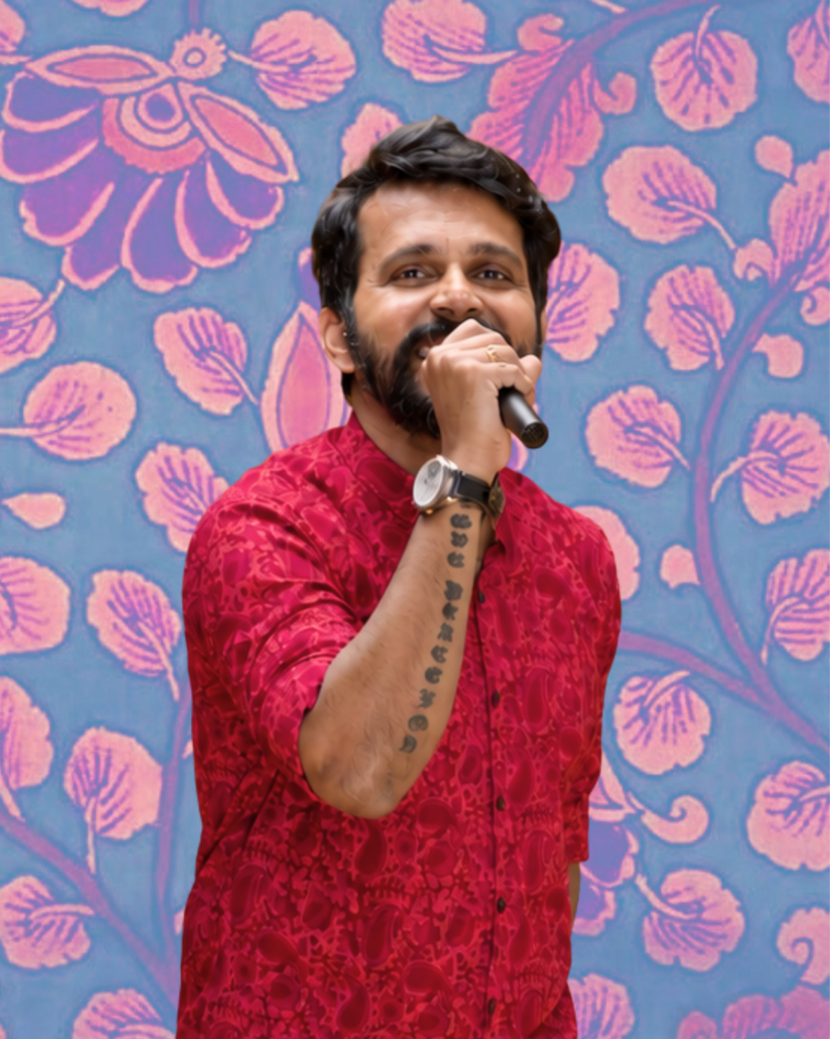 PaatuClass singer performing with a microphone